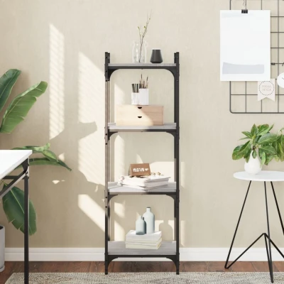 Afbeelding van Boekenkast 4 laags 40x30x120 cm bewerkt hout grijs sonoma