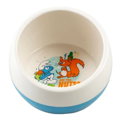 Afbeelding van Smurfs Duvoplus Voerbak Knaagdier Klungelsmurf Eetkom 320ml 11,3x11,3x7,6cm Wit/blauw 1st