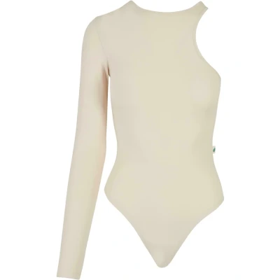 Afbeelding van Urban Classics Organic Stretch Asymmetric BODY Longsleeve, Dames, Maat: Large, Whitesand