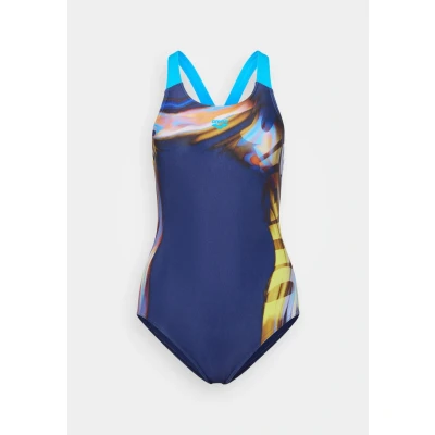Afbeelding van Arena Womens Swimsuit BACK Badpak, Dames, Maat: 36, Navy/turquoise/multi