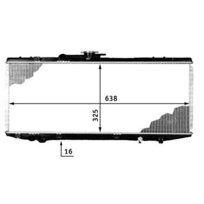 Afbeelding van MAHLE ORIGINAL CR 536 000S Radiateur voor voertuigen met/zonder airco 325 638 16 Koelribben gesoldeerd TOYOTA: Starlet IV Hatchback