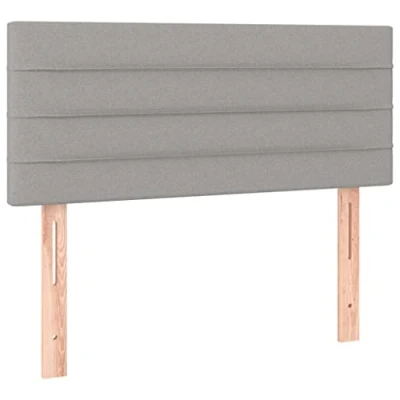 Afbeelding van vidaXL Hoofdbord voor bed, vuilafstotend, gevoerd, elastische overtrek, stof, 100 x 5 78/88 cm, lichtgrijs