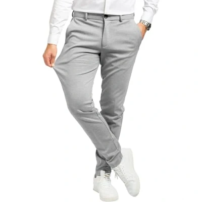 Afbeelding van Performance Pants heren Stijlvolle slim fit herenbroek stretch broek aangename praktische voor zaken en vrije tijd comfortabele stoffen heren, lichtgrijs, 36W / 32L