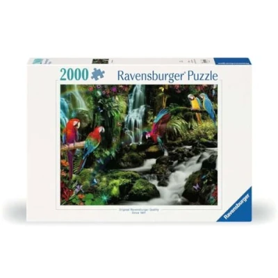 Afbeelding van Ravensburger puzzel Bonte papegaaien in de jungle legpuzzel 2000 stukjes