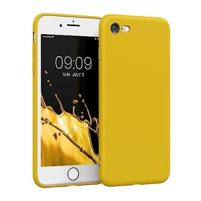 Afbeelding van kwmobile telefoonhoesje geschikt voor Apple iPhone SE (2022) / (2020) 8 7 Hoesje smartphone Precisie camera uitsnede In stralend geel