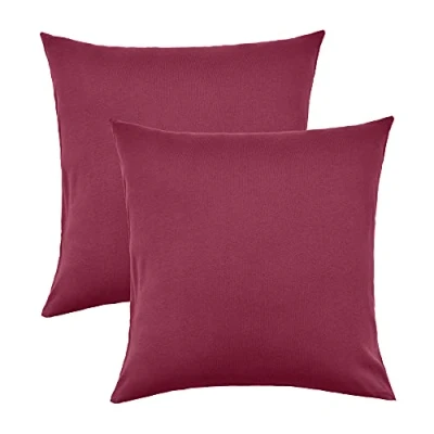 Afbeelding van NatureMark Jersey kussensloop voor zijslaapkussen, nekkussen in vele maten en kleuren, Oeko Tex (40x40cm, wijnrood, rood), set van 2 stuks
