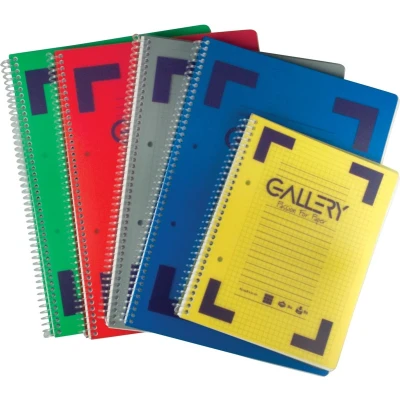 Afbeelding van Gallery Traditional spiraalschrift ft A5, geruit 5 mm, geassorteerde kleuren, 160 bladzijden 6 stuks