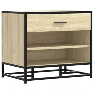 Afbeelding van vidaXL Schoenenbank 60x40x53,5 cm bewerkt hout en metaal sonoma eiken
