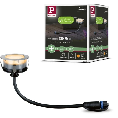 Afbeelding van Paulmann P+S Floor insect friendly 94721 Verlichtingssysteem Plug&amp;Shine LED tuinspot uitbreidingsset 2 W Goud Zilver