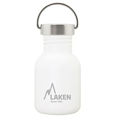 Afbeelding van RVS fles Basic Steel Bottle 350ml S/S Cap Wit