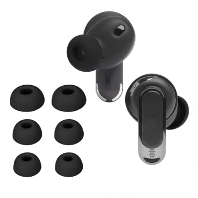 Afbeelding van kwmobile 6x cover voor in ear oortjes geschikt JBL Tour Pro 2 Vervangende oordopjes van siliconen zwart 3 maten