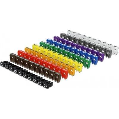 Afbeelding van Kabelmarkeringsclips 0 9 geassorteerde kleuren 100 stuks