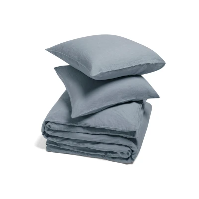 Afbeelding van Yumeko overtrekset gewassen linnen dusk blauw 240x220 + 2/60x70 Biologisch &amp; ecologisch