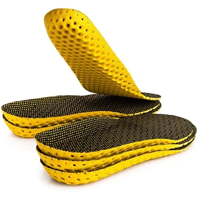 Afbeelding van SULPO 3 paar inlegzolen voor koele voeten, extra demping, geurremmende zolen wandelen, trekking, hardlopen, sportzolen, maat 35 tot 46, Geel.