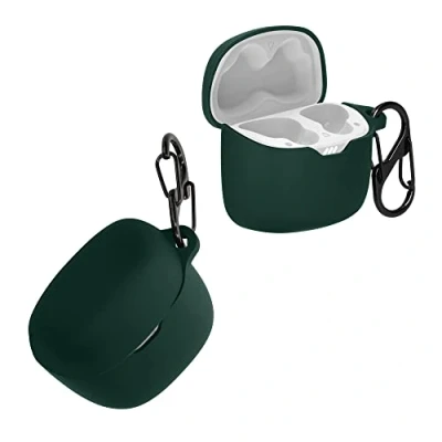 Afbeelding van kwmobile Hoes geschikt voor JBL Tune Flex Siliconen cover oordopjes in donkergroen