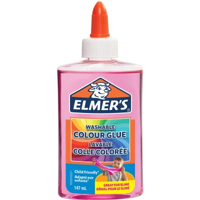 Afbeelding van Elmer’s transparant PVA lijm Roze 147 ml uitwasbaar en kindvriendelijk geweldig voor het maken van slijm om te knutselen