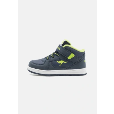 Afbeelding van Kangaroos KCPI Kalino MID Unisex Sneakers hoog voor kinderen, Maat: 27, Dark navy/lime Imitatieleer/ textiel