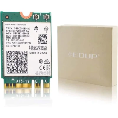 Afbeelding van EDUP M.2 / NGFF WiFi 6E AX210NGW module voor laptop, Bluetooth 5.2, AX5400Mbps, sorteerband, MU MIMO, OFDMA, draadloze netwerkkaart Windows 10/11 64 bit