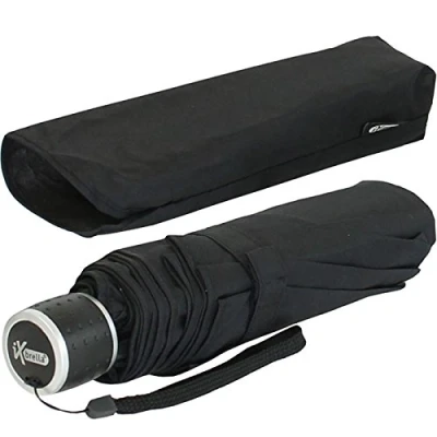 Afbeelding van iX brella Mini Ultra Light zakparaplu voor dames met groot dak, extra licht, Neon Oranje, Handopener