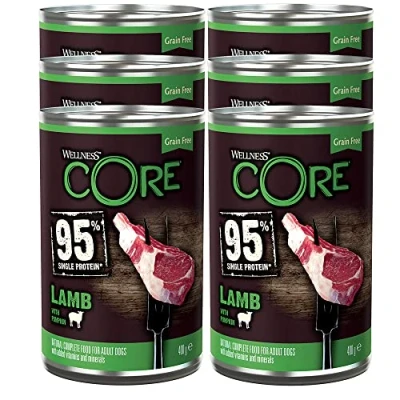 Afbeelding van 6x Wellness Core Hondenvoer Blik Lam Pompoen 400 gr