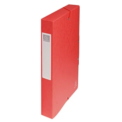 Afbeelding van Exacompta 8 stuks premium verzamelboxen gemonteerd met elastiek, 40 mm breed, van extra sterk gekleurd karton rugetiket voor DIN A4, rood, 50405E
