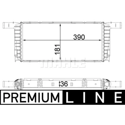 Afbeelding van MAHLE ORIGINAL CR 1941 000P Radiateur 390 181 36 Koelribben gesoldeerd PORSCHE: Cayman