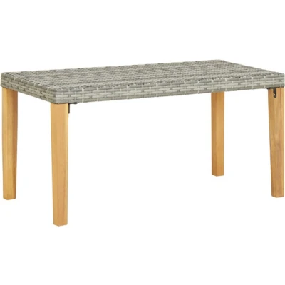 Afbeelding van Tuinbank 120 cm poly rattan en massief acaciahout grijs