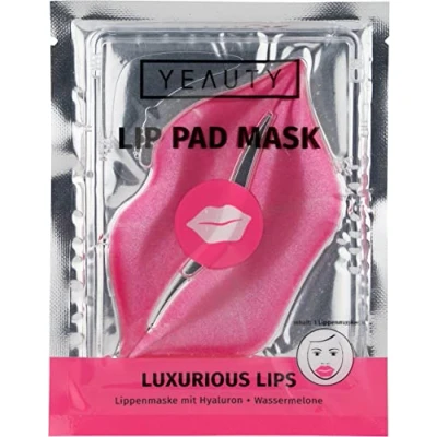Afbeelding van YEAUTY LUXURIOUS Lippenpad lippenmasker met hyaluronzuur en watermeloensmaak, het glamoureus roze effect zorgt voor heerlijk zachte lippen, 1 x stuk