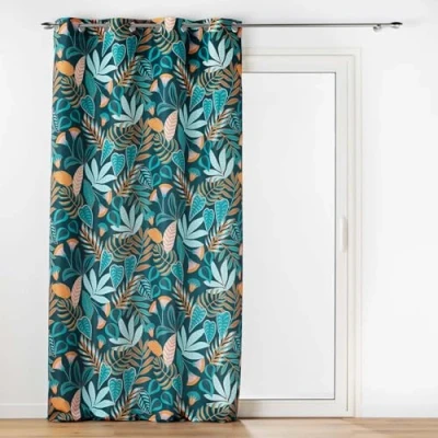 Afbeelding van douceur d&#039;intérieur, Gordijn met oogjes (140 x 260 cm) Tilda groen, bedrukt polyester