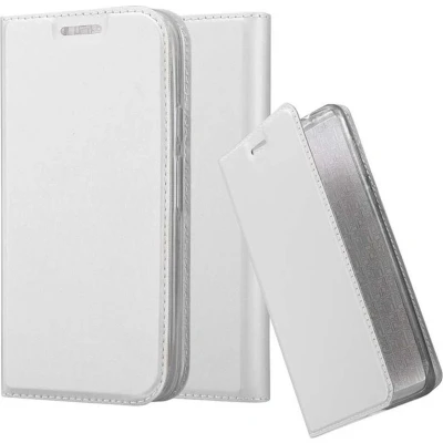 Afbeelding van Cadorabo Hoesje geschikt voor Motorola MOTO G4 PLAY in CLASSY ZILVER Beschermhoes met magnetische sluiting, standfunctie en kaartvakje Book Case Cover Etui