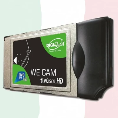 Afbeelding van We CAM SmartCam module van DIGIQuest HD CI+ WiFi met WPS knop voor ontvangst Italiaanse HD/4K kanalen via satelliet Eutelsat HotBird 13,0 oost (zonder TiVuSat kaart)
