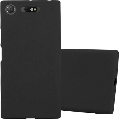 Afbeelding van Cadorabo Hoesje geschikt voor Sony Xperia XZ1 in FROST ZWART Beschermhoes gemaakt van flexibel TPU silicone Case Cover