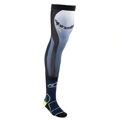 Afbeelding van Alpinestars Knee Brace Socks Technische MX sokken, uniseks, 1 stuk, Night Navy Yellow Fluo