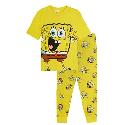 Afbeelding van SpongeBob Pyjama met T shirt korte mouwen voor meisjes, veelkleurig, Geel.