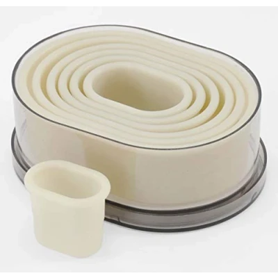 Afbeelding van thermohauser Uitsteekvormen, ovaal, glad, nylon, diameter 4,5 12,3 cm, wit, 7 stuks