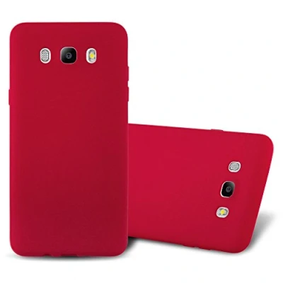 Afbeelding van Cadorabo Hoesje geschikt voor Samsung Galaxy J7 2016 in FROST ROOD Beschermhoes gemaakt van flexibel TPU silicone Case Cover