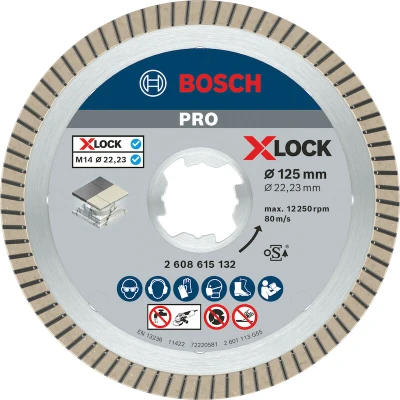 Image de BOSCH 2608615132 Roue diamantée x LOCK Best for Ceramic Extraclean Turbo 125 22,23 1,4 7 mm