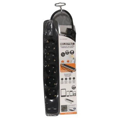 Afbeelding van Relectric stekkerdoos 1,5 mtr 5 voudig 2x USB