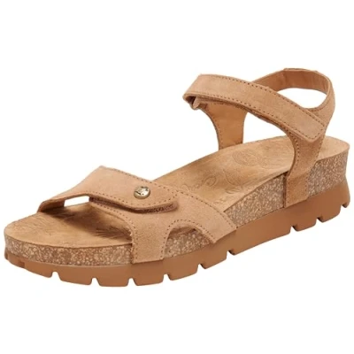 Afbeelding van Panama Jack Sulia Basics Sandalen met plateauzool, Dames, Maat: 40, Cognac Veloursleer
