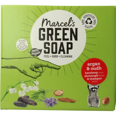 Afbeelding van 6x Marcel&#039;s Green Soap Giftbox Argan &amp; Oudh 3 stuks