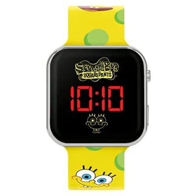 Afbeelding van Spongebob Squarepants Horloges armband SGB4134, Geel bedrukt, riem, Riem