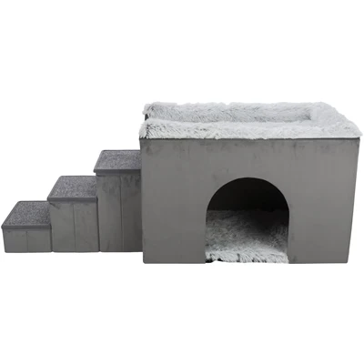 Afbeelding van Trixie Schuilplaats Harvey Met Trap Grijs Hondenmand 154x60x60 cm