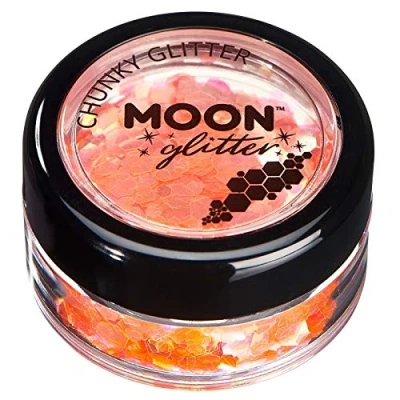 Afbeelding van Moon glitter (Iriserende ronde maan) 100% cosmetische voor gezicht, lichaam, nagels, haar en lippen, 3 g, oranje