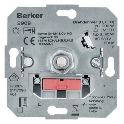 Afbeelding van Berker dimmer element inbouw LED 3 40 W universeel draai uit 54.010.92