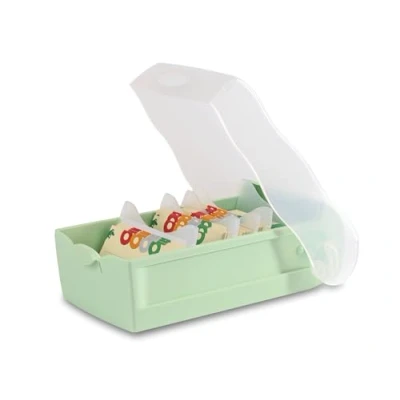 Afbeelding van HAN 997 805 Croco leerkaartenbox met 5 vakken leersysteem, voor 900 kaarten, steunplaten + 100 leerkaarten, pastelgroen