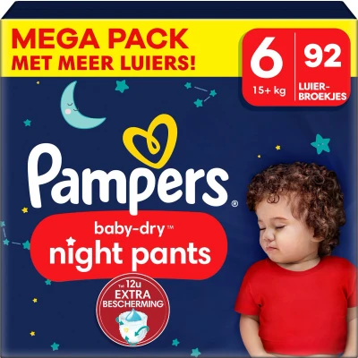 Afbeelding van Pampers Baby Dry Night Pants Maat 6 Mega Pack 92 luierbroekjes