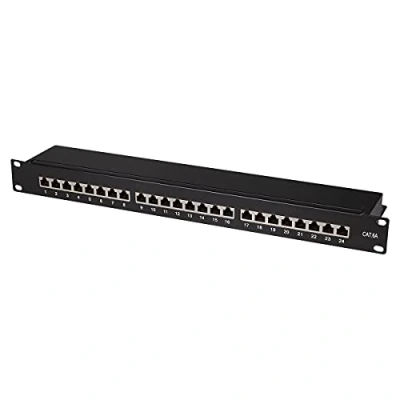 Image de LogiLink Panneau de brassage 19&#039; Cat.6A, 24 ports, noir, 1U