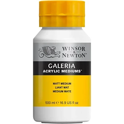 Afbeelding van Winsor &amp; Newton 3050821 Galeria Mattes Medium pot van 500 ml, behoudt de helderheid kleur en verbetert transparantie