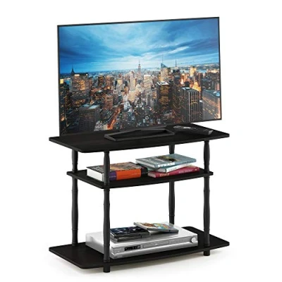 Afbeelding van Furinno Turn N Tube No Tools TV meubel met 3 niveaus, zonder gereedschap, espresso/zwart