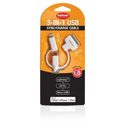 Afbeelding van Hähnel Fototechnik USB laadkabel A stekker, Apple Lightning micro B 30 pins stekker 1.50 m Wit 10006510